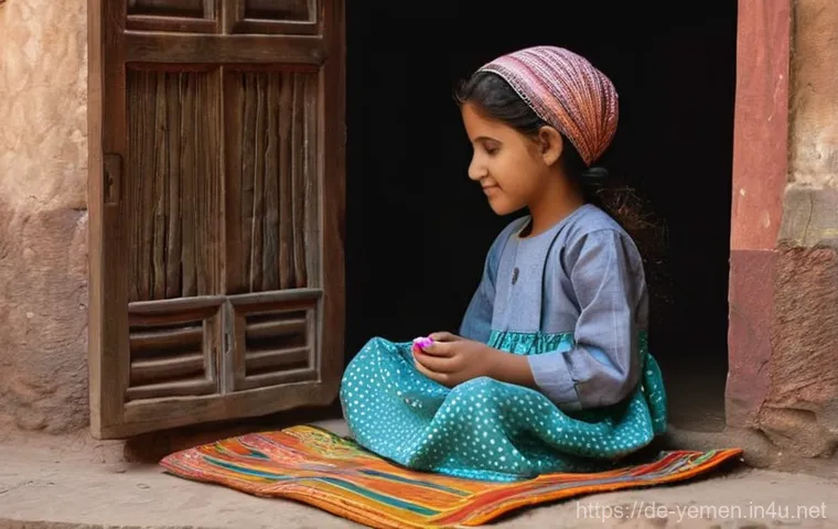 예멘 전통 놀이와 어린이 문화 - **Prompt 2: "Shared Laughter in the Alley"**
    A vibrant, dynamic scene depicting a group of Yemen...